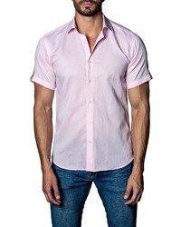 Jared Lang Woven Solid Short Sleeve Trim Fit Shirt