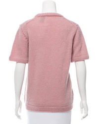Prada Short Sleeve Rib Knit Sweater
