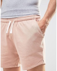 Asos Brand Jersey Runner Shorts In Pink