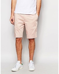 Asos Brand Skinny Mid Length Tailored Shorts In Light Pink