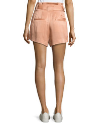 A.L.C. Deliah High Waist Sateen Shorts Pink