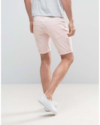 Asos Denim Shorts In Skinny Light Pink