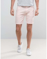 Asos Denim Shorts In Skinny Light Pink