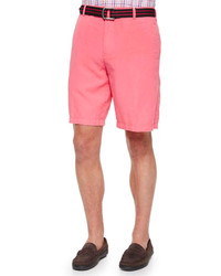 Peter Millar Gart Dyed Linen Blend Shorts Pink