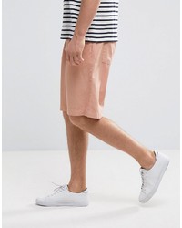 Asos Slim Basketball Shorts With Elasticated Waist In Pink