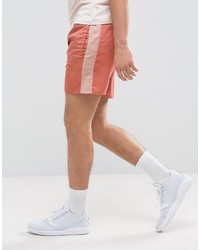 Asos Slim Runner Shorts With Contrast Side Stripe In Pink