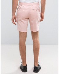 Asos Slim Tailored Shorts In Pink
