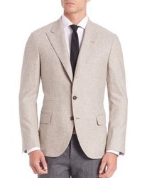 Brunello Cucinelli Wool Silk Peak Lapel Jacket