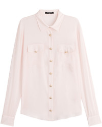 Balmain Silk Blouse With Embossed Buttons