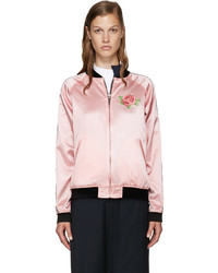 Pink Silk Bomber Jacket