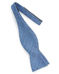 The Tie Bar Medallion Scene Silk Linen Bow Tie
