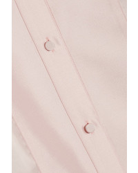 Pallas Fedoral Faille Paneled Silk Organza Shirt Pastel Pink