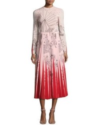 Valentino Garden Of Delight Long Sleeve Gown Pinkmulti