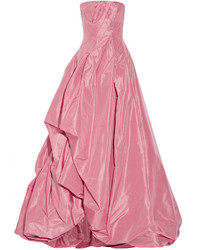 Oscar de la Renta Strapless Silk Faille Gown Antique Rose