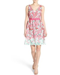 Vineyard Vines Run For The Roses Silk Fit Flare Dress