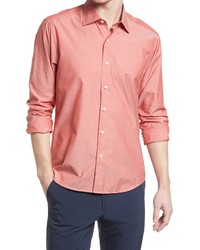 Scott Barber Luxury Cotton Silk Solid Button Up Shirt In Tomato At Nordstrom