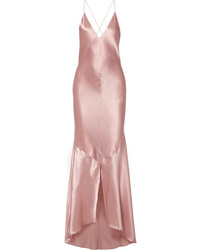 Michael Lo Sordo Asymmetric Silk Satin Maxi Dress