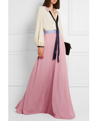 Roksanda Leighton Silk Blend Muslin Maxi Skirt Pink