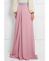 Roksanda Leighton Silk Blend Muslin Maxi Skirt Pink