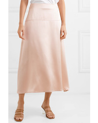 La Collection Alara Silk Satin Midi Skirt