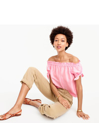J.Crew Tall Off The Shoulder Top In Silk Shantung