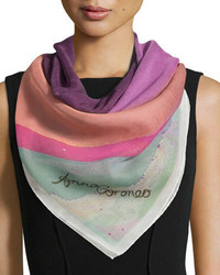 Anna Coroneo Abyss Classic Silk Square Scarf Pink