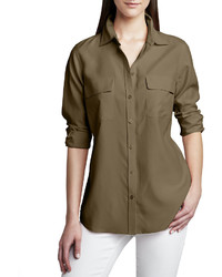 Go Silk Safari Long Sleeve Silk Shirt