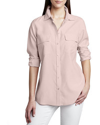 Go Silk Safari Long Sleeve Silk Shirt Petite