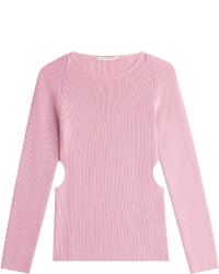 Emilia Wickstead Wool Silk Cashmere Ribbed Pullover With Cutouts