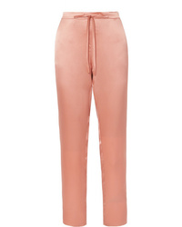 Pink Silk Tapered Pants