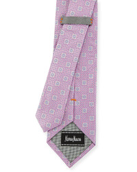 Neiman Marcus Textured Square Silk Tie Pink
