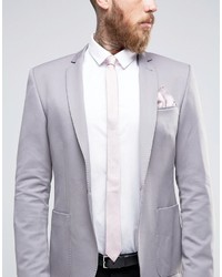 Asos Wedding Silk Tie And Pocket Square In Pink