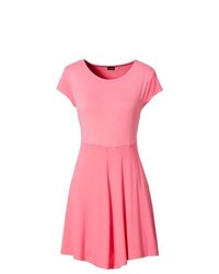 BODYFLIRT Jersey Skater Dress In Bright Pink Size 1416