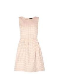 Exclusives New Look Shell Pink Jacquard Check Skater Dress