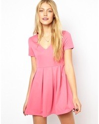 Lavish Alice Pink Structured Skater Dress