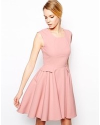 Closet Skater Dress With Peplum Pink