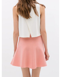 Choies Pink High Waist Skater Dress