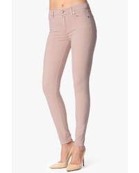 7 For All Mankind Mid Rise Skinny Contour In Blush Pink