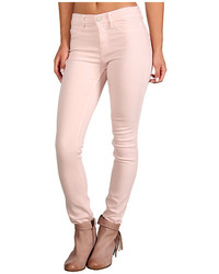MiH Jeans Bonn High Rise Super Skinny In Ice Pink Pop