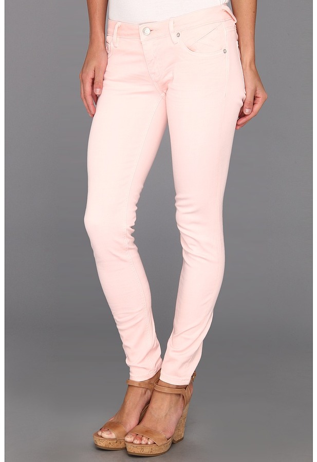 pale pink skinny jeans