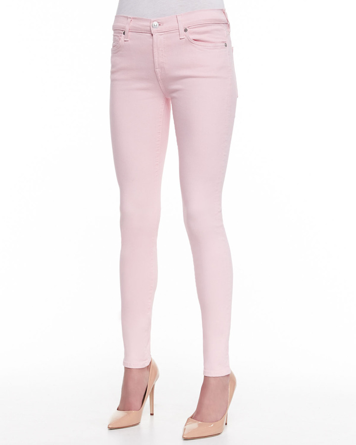 pink skinny jeans