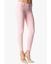 7 For All Mankind The Slim Illusion Ankle Skinny In Blush Pink