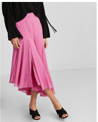 Express High Waisted Ruffle Midi Skirt