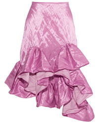 MARQUES ALMEIDA Marques Almeida Ruffled Crinkled Taffeta Skirt Pink