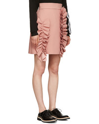 MSGM Pink Ruffle Miniskirt