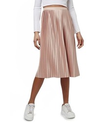 Topshop Pleat Jersey Midi Skirt