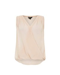 New Look Pink Wrap Front Sleeveless Shell Top