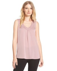 Classiques Entier Ruched V Neck Stretch Silk Top