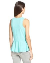 Hinge Sleeveless Peplum Hem Top