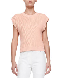 3.1 Phillip Lim Sleeveless Rib Stitched Pullover Coral